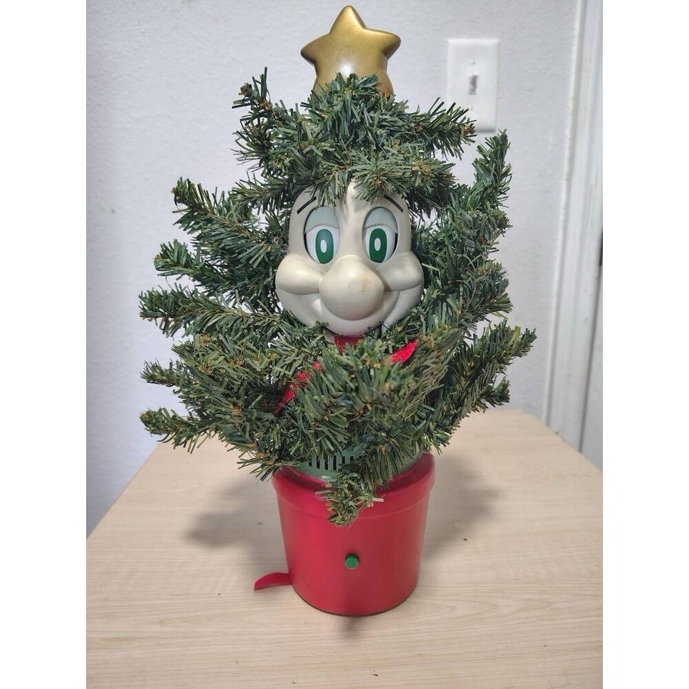 VTG Walmart 1997 Telco Christmas Talking & Singing Tree The Pinecone Kid WORKS